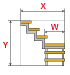 Beregning av metall trapp med en rotasjon i 90 grader og en bowstring sikksakk